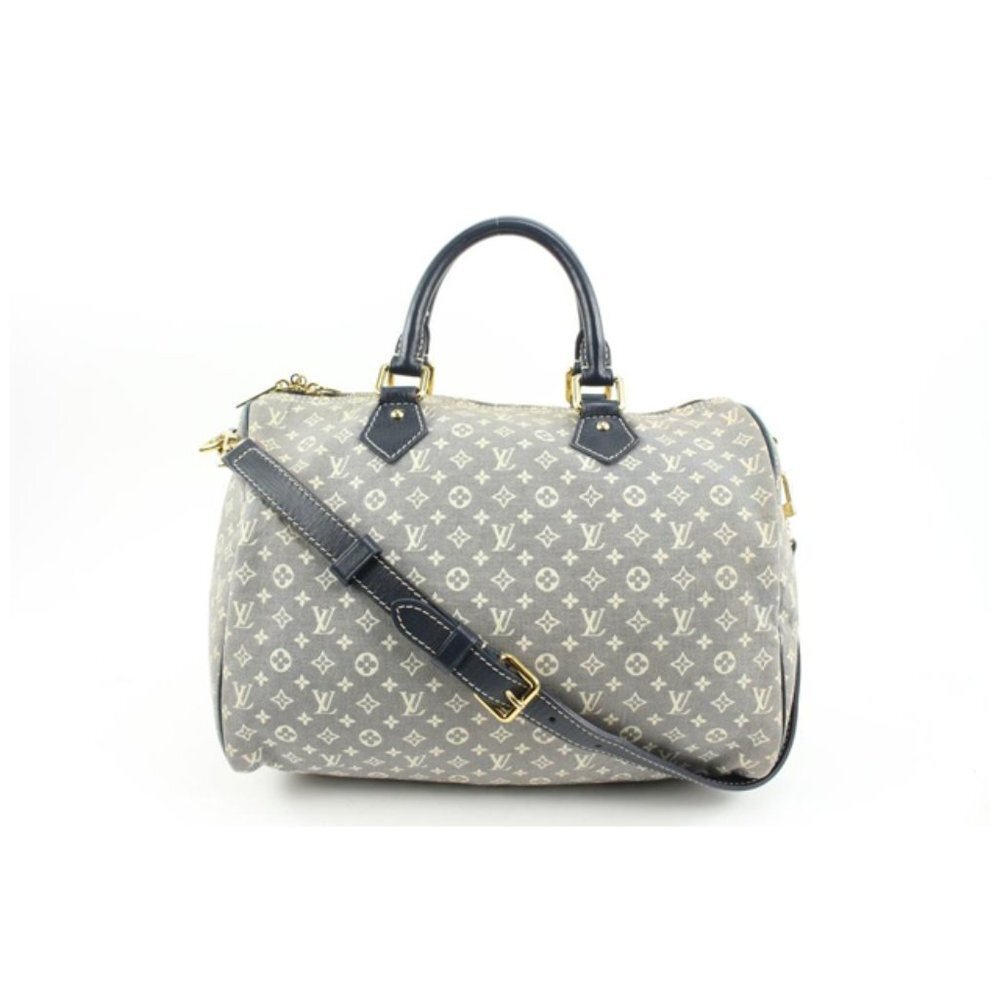 Louis Vuitton Navy Blue x Grey Encre Monogram Idylle Speedy Bandouliere 30